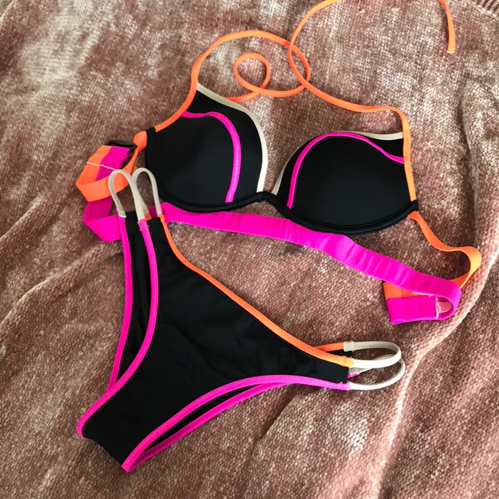 Neon Victoria secret push up bikini set